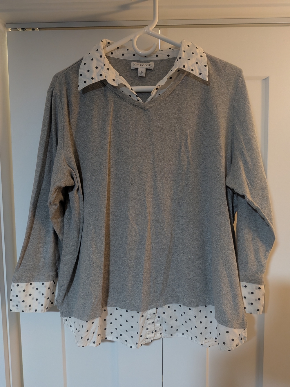Kim Rodgers Women's Sweaters With Faux Undershirt Size XL Bundle Navy & Grey - Picture 6 of 10